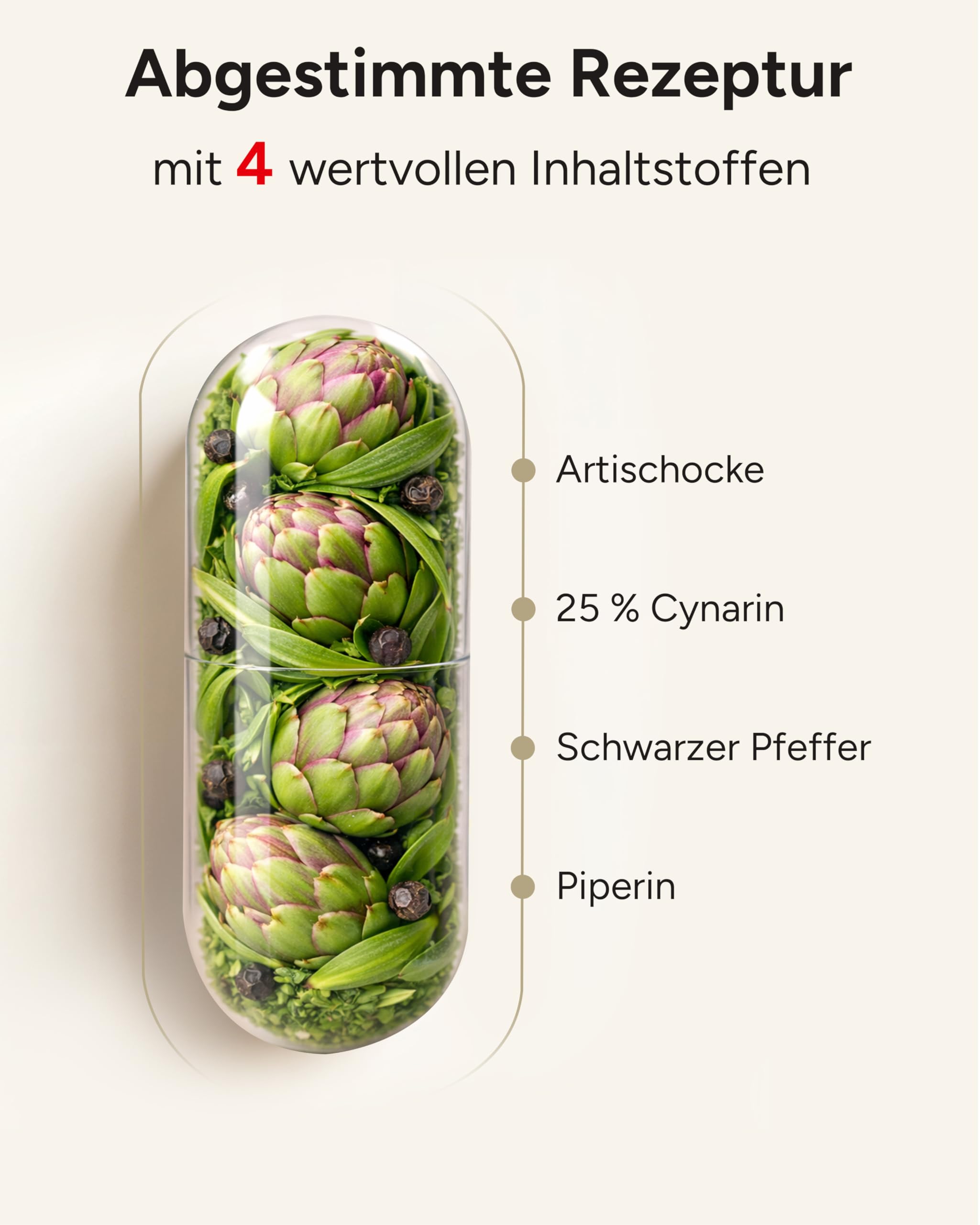90 Artischocken Kapseln hochdosiert mit 113mg Cynarin - nur 1 Kapsel/Tag - Artischocken-Extrakt hochdosiert - 3 Monatsvorrat