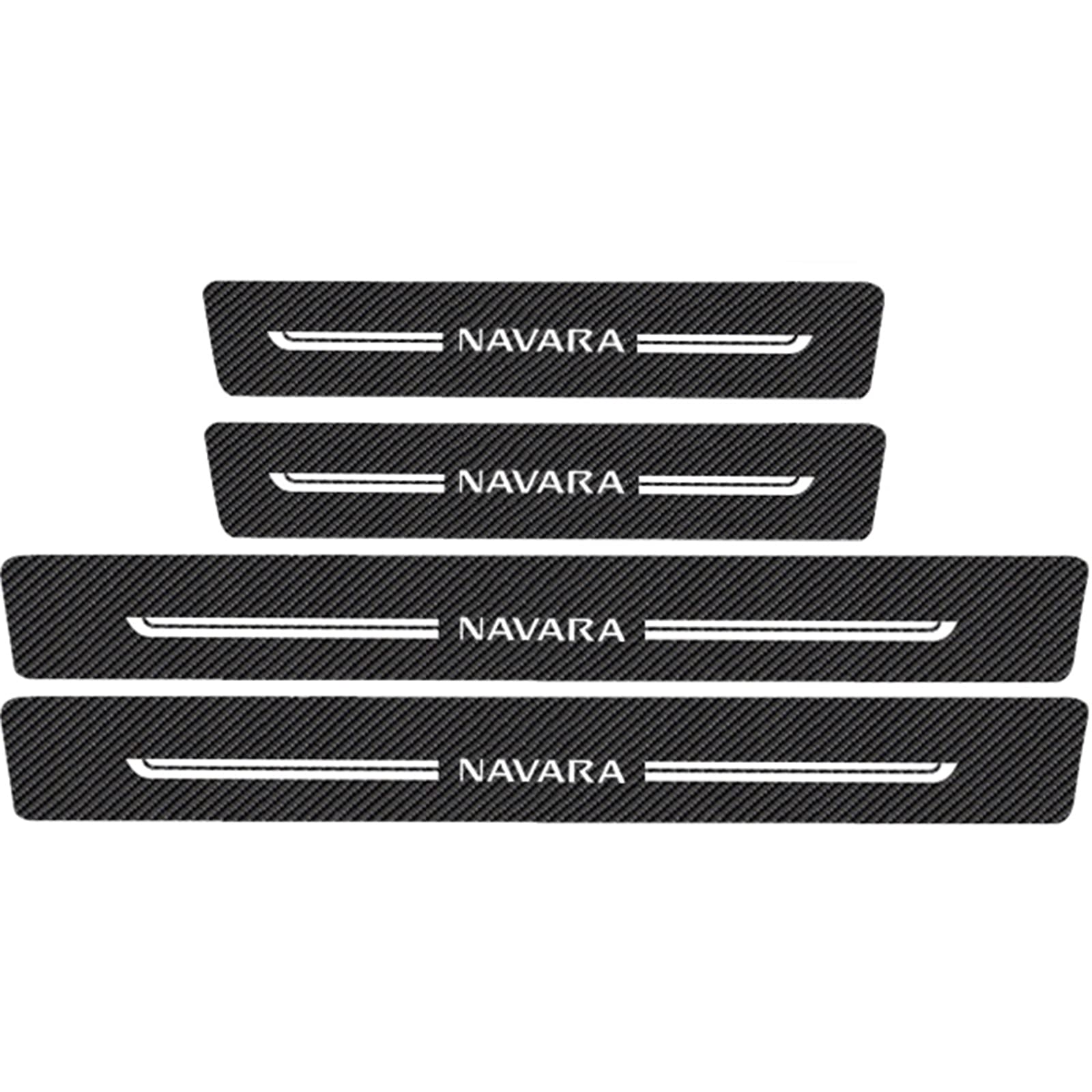 EAGLEG 4pcs Anti Scratch Car Door Stickers, Carbon Fiber Door Sill Protector Scuff Plate Guard Car Decorative Styling Accessories for Nis-san QASHQAI X-TRAIL KICKS SENTRA NAVARA TITAN LEAF, NAVARA