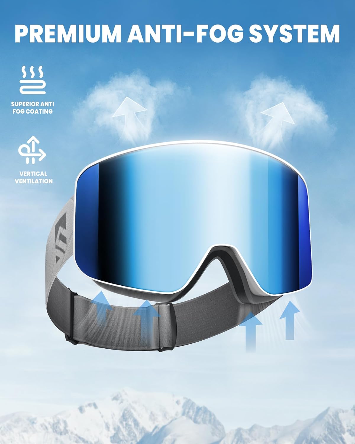SNOWER Ski Goggles, OTG Anti Fog Snowboard Goggles, HD Snow Goggles UV400 Protection for Men Women Youth - Image 3