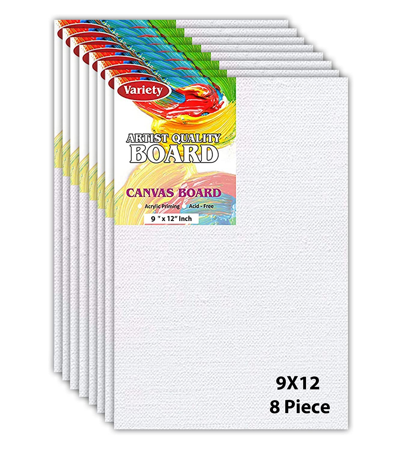 8 Pieces 9 x 12 Inch, Medium Size Canvas Boards for Painting, Acrylic Oil Painting Board 8 Pcs. Set