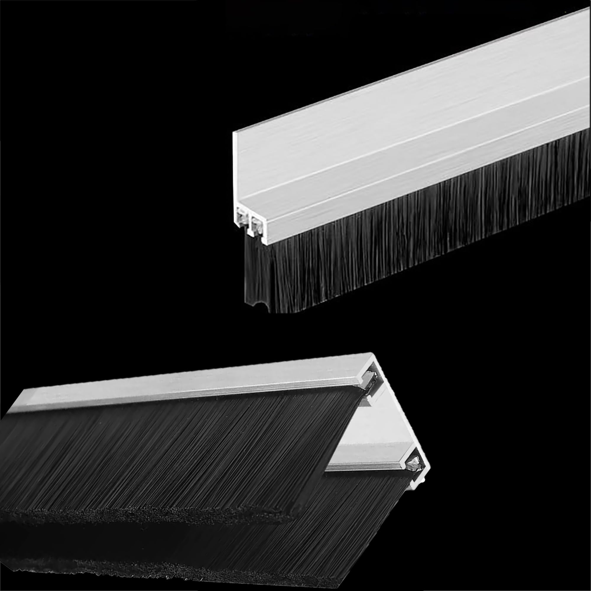 Brosse bas de porte aluminium 100mm pour supprimer les infiltrations d'air