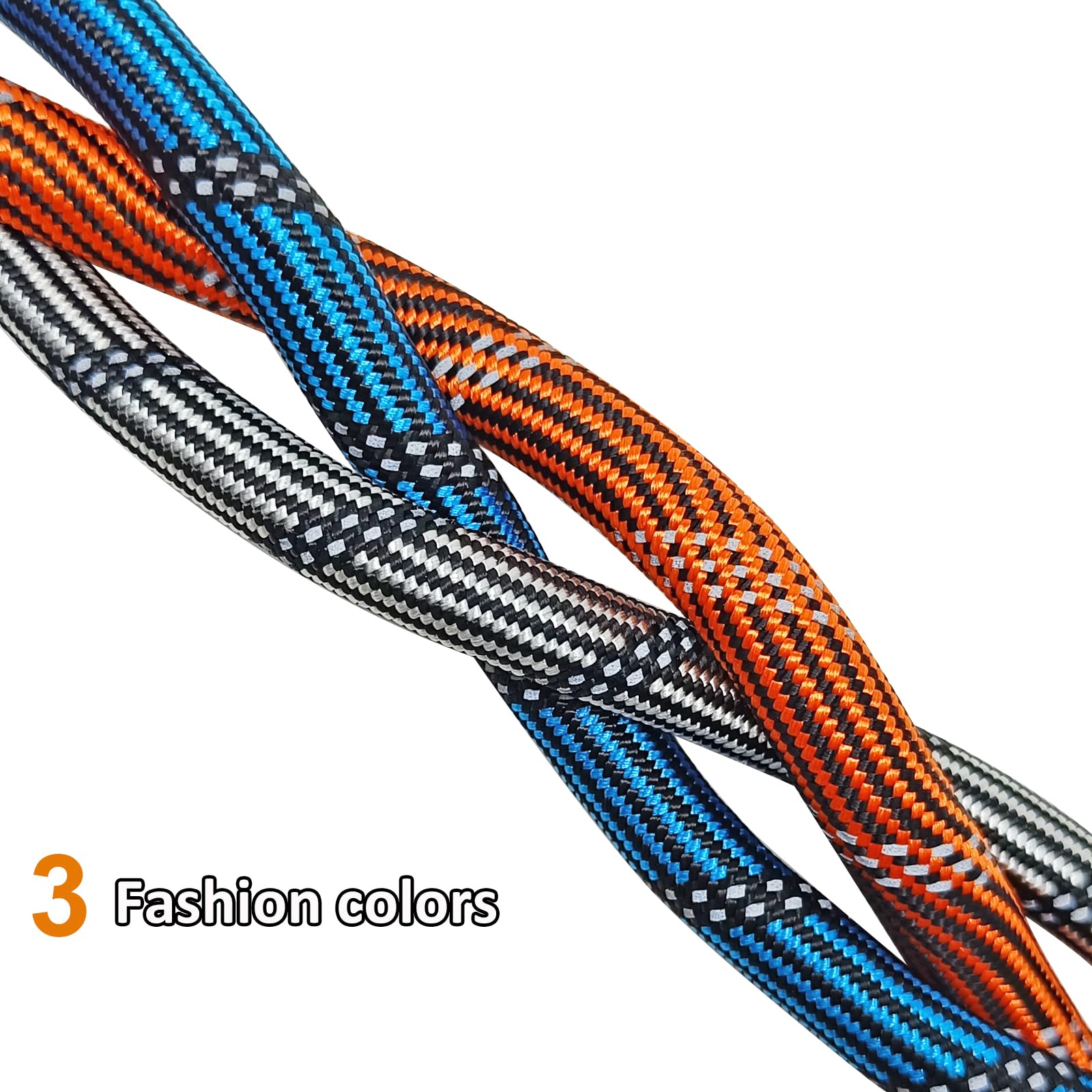 BTINESFUL Long Dog Leash, 10/15/20/30/50FT Dog Training Leash with Soft Handle, Reflective Heavy Duty Rope Dog Lead for Medium Large Dogs Outside Play, Camping (3/8" x 10ft, Black) - image 6