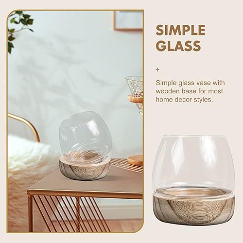 Miniatura 5 de Zerodeko Fondo de madera pecera micro paisajismo botella de vidrio hidroponía jarrón de vidrio botella de almacenamiento botella de almacenamiento