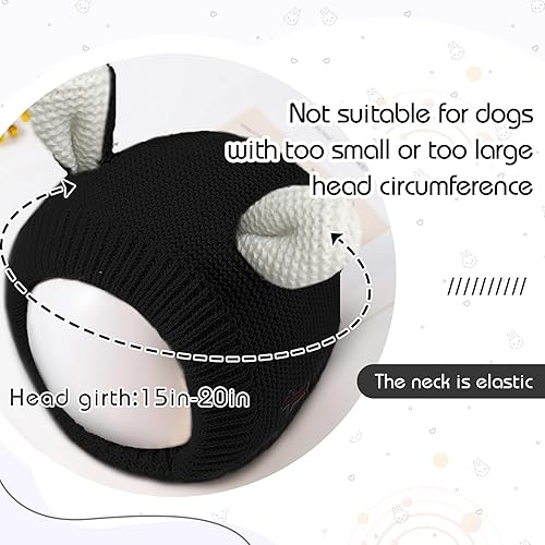 Miniatura 2 de FUAMEY Orejeras para perros, calentador de orejas para mascotas, gorro de invierno de punto para la ansiedad, calmar, suave sombrero para perro,