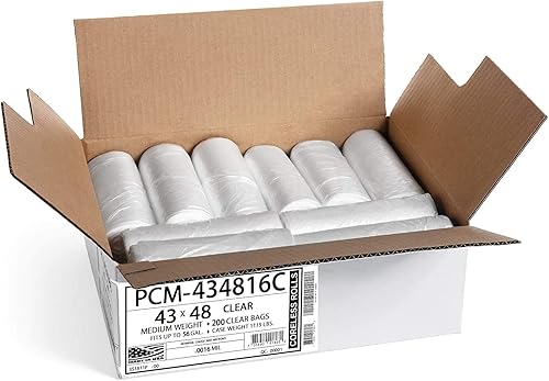 Miniatura 2 de Aluf Plastics Bolsas de basura transparentes de 56 galones (200 unidades)  43 x 48 pulgadas  Serie PCM PREMIUM  Bolsas de basura equivalentes a 16