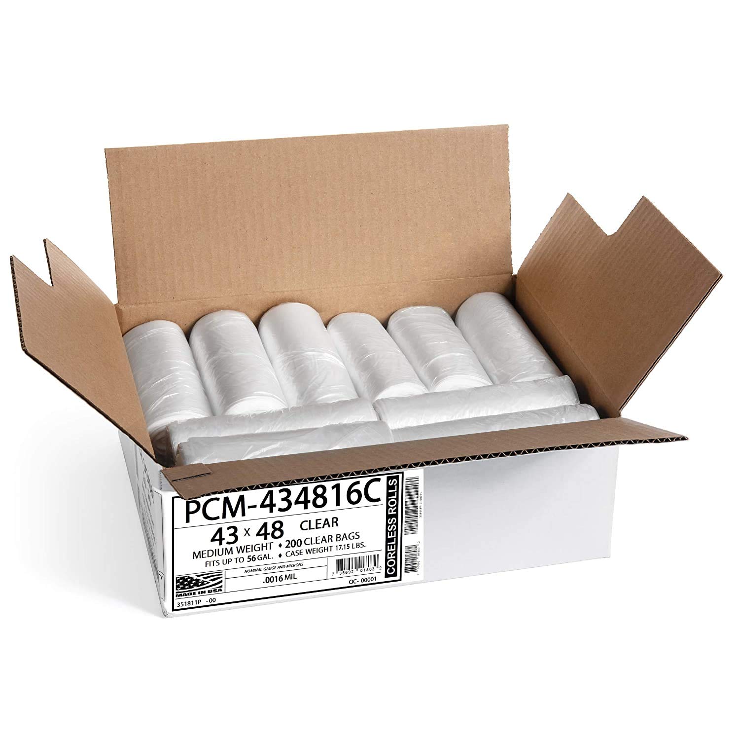 Aluf Plastics Lot De 200 Sacs Poubelle Transparents De 56