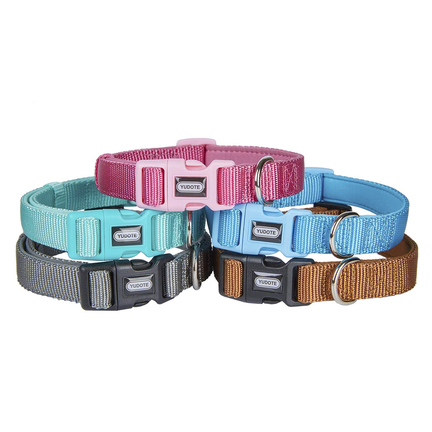 YUDOTE Hundehalsband Verstellbar, Nylon Mit Neoprenpolster – Größe S, Halsumfang 25-38 Cm, Mintgrün