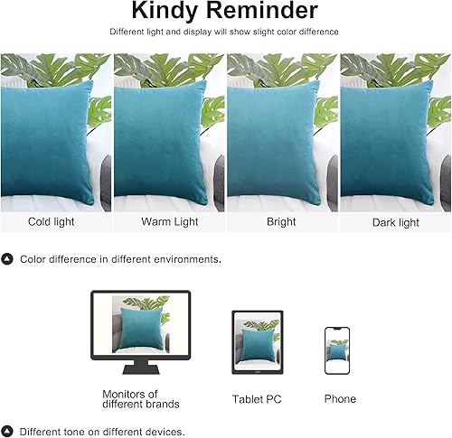 Miniatura 8 de uxcell Funda de almohada de terciopelo, funda de cojín decorativa de lujo, funda de almohada cuadrada europea para sofá, cama, silla, 18 x 18