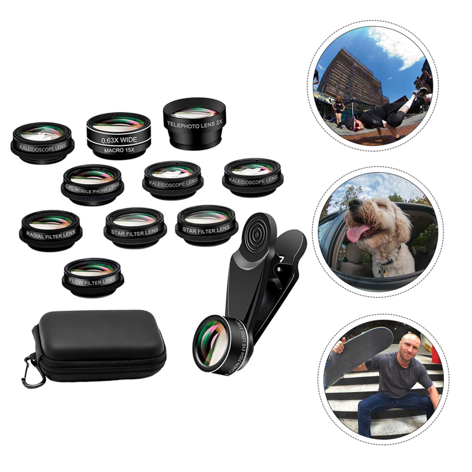 Kit Lenti Esterne per Telefono Obiettivo Grandangolare e Macro per Fotografia Mobile