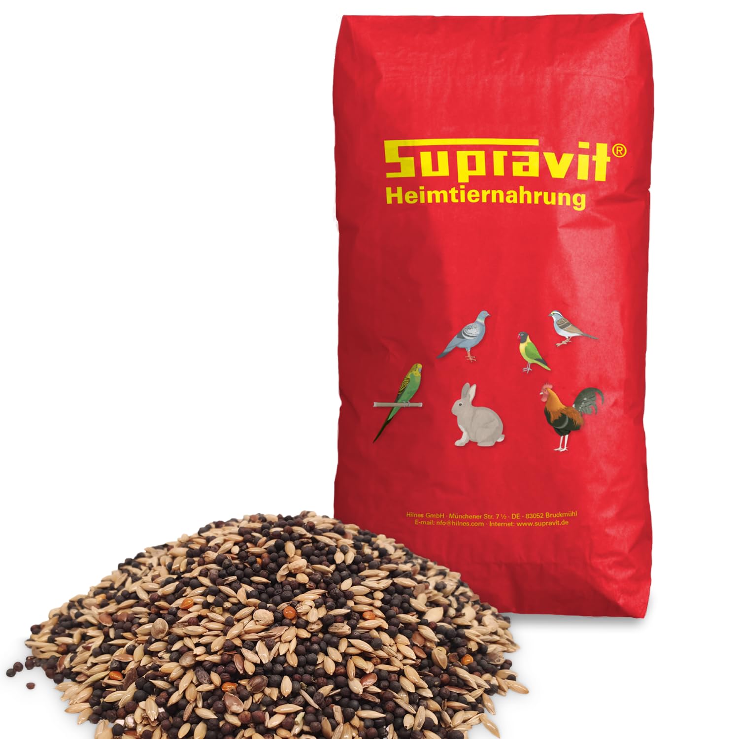 Supravit Kanarienfutter Basis - 25kg Sack schmackhaftes Kanarienvogel Futter - Hauptfutter für Kanarienvögel enthält einen hohen Anteil an Kanariensaat und wertvolle Rübsen