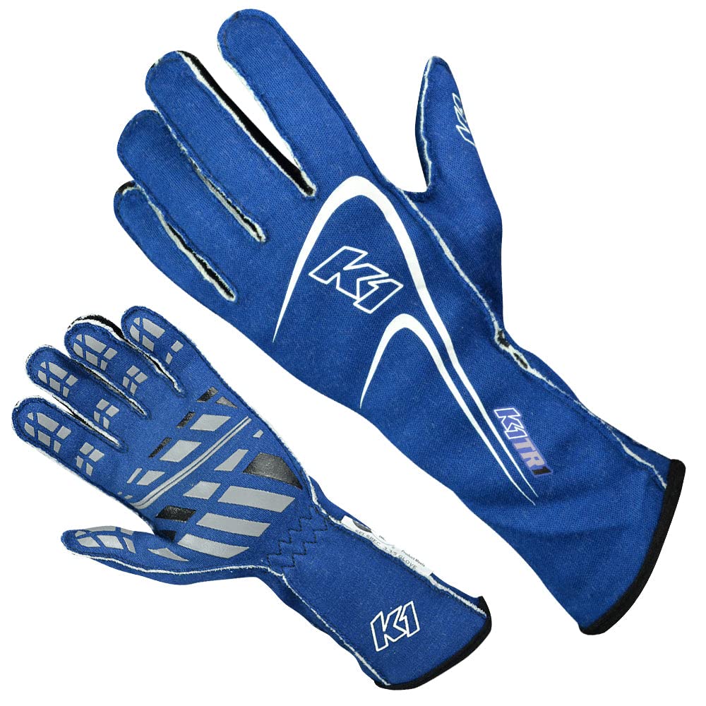 K1 Race Gear 23-TR1-B-S Track 1 Gloves Nomex Blue-SMALL : Automotive