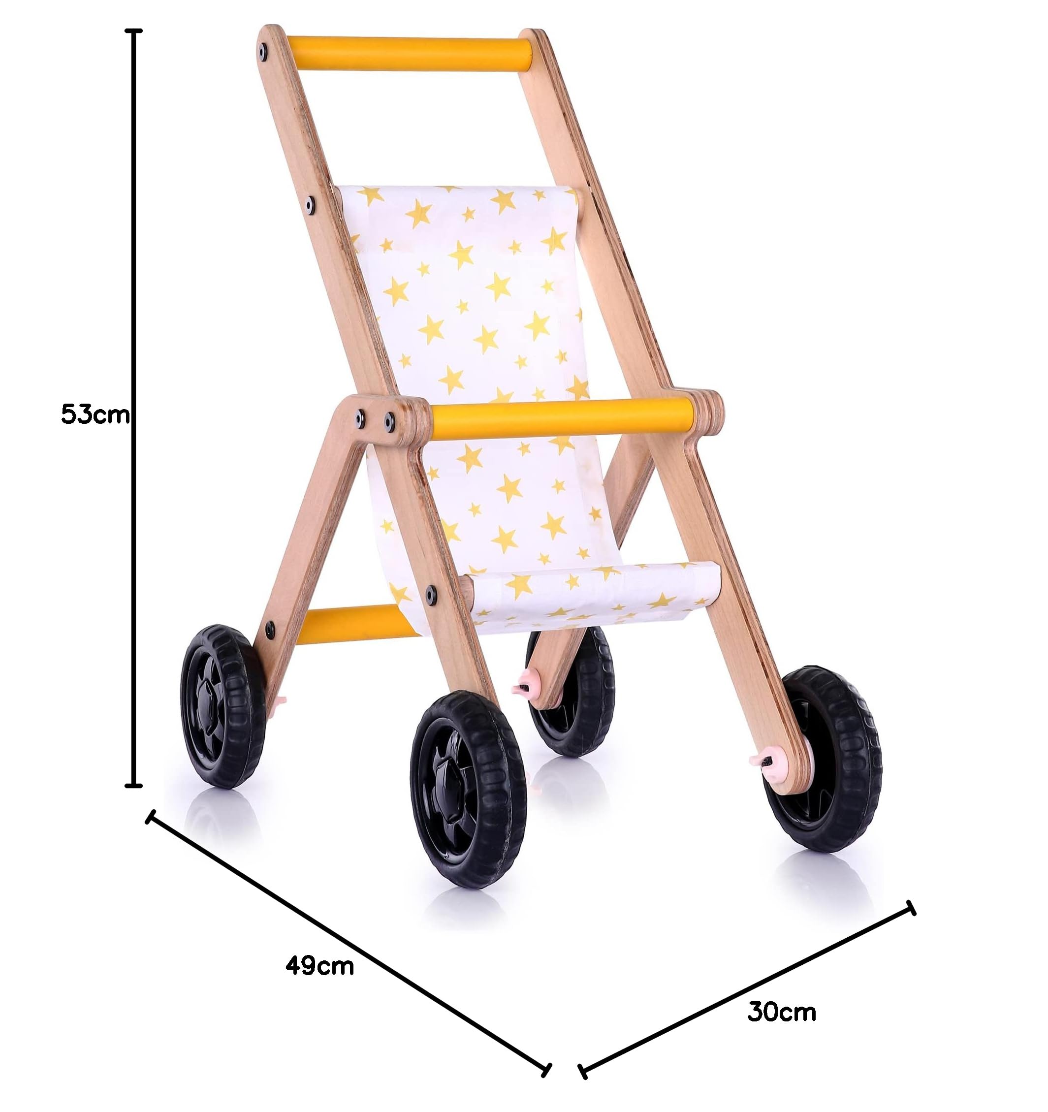 Favor Poussette en Bois pour poupées, Poussette de poupée de Style rétro pour bébés, Jouets de crèche Montessori et marchette pour bébé, Jouet de Poussette en Bois