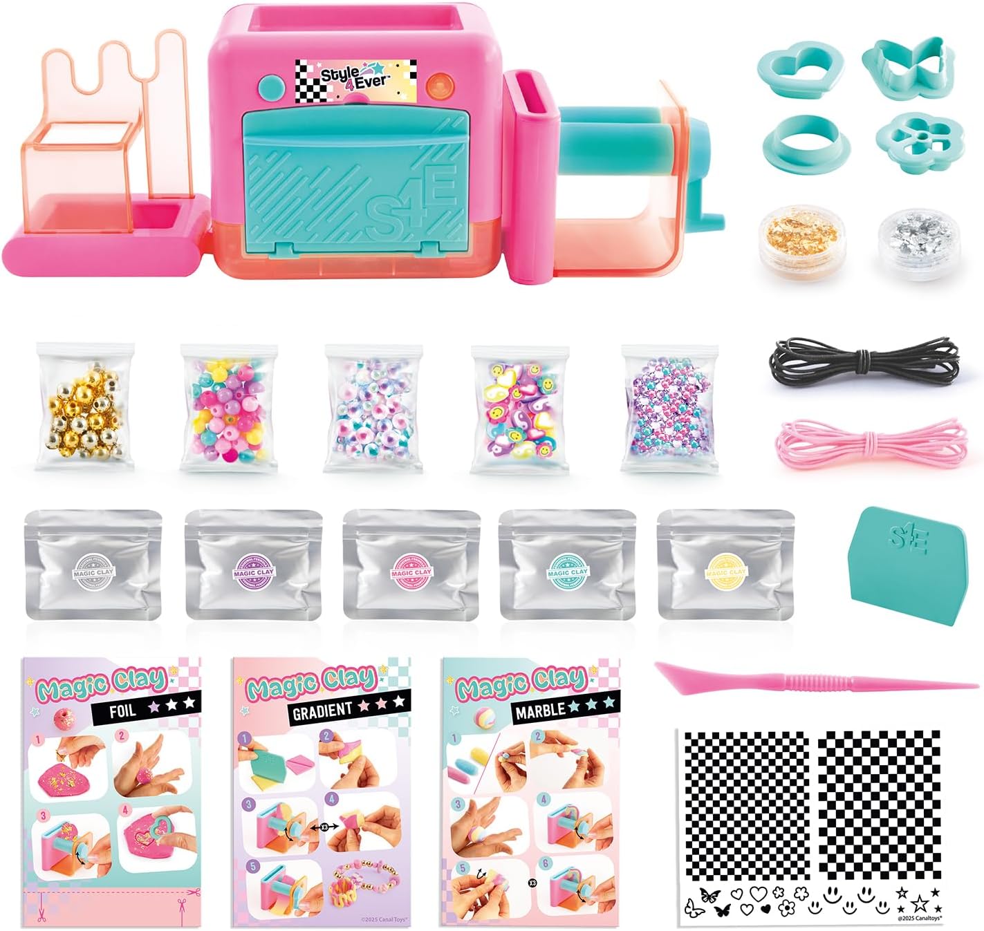 Style 4 Ever Magic Clay Jewellery Maker – DIY Quick-Curing Clay Jewellery Kit for Kids 8+ – Bake in Under 3 Minutes with Safe Oven, Gem Decorations, Create 20+ Pieces