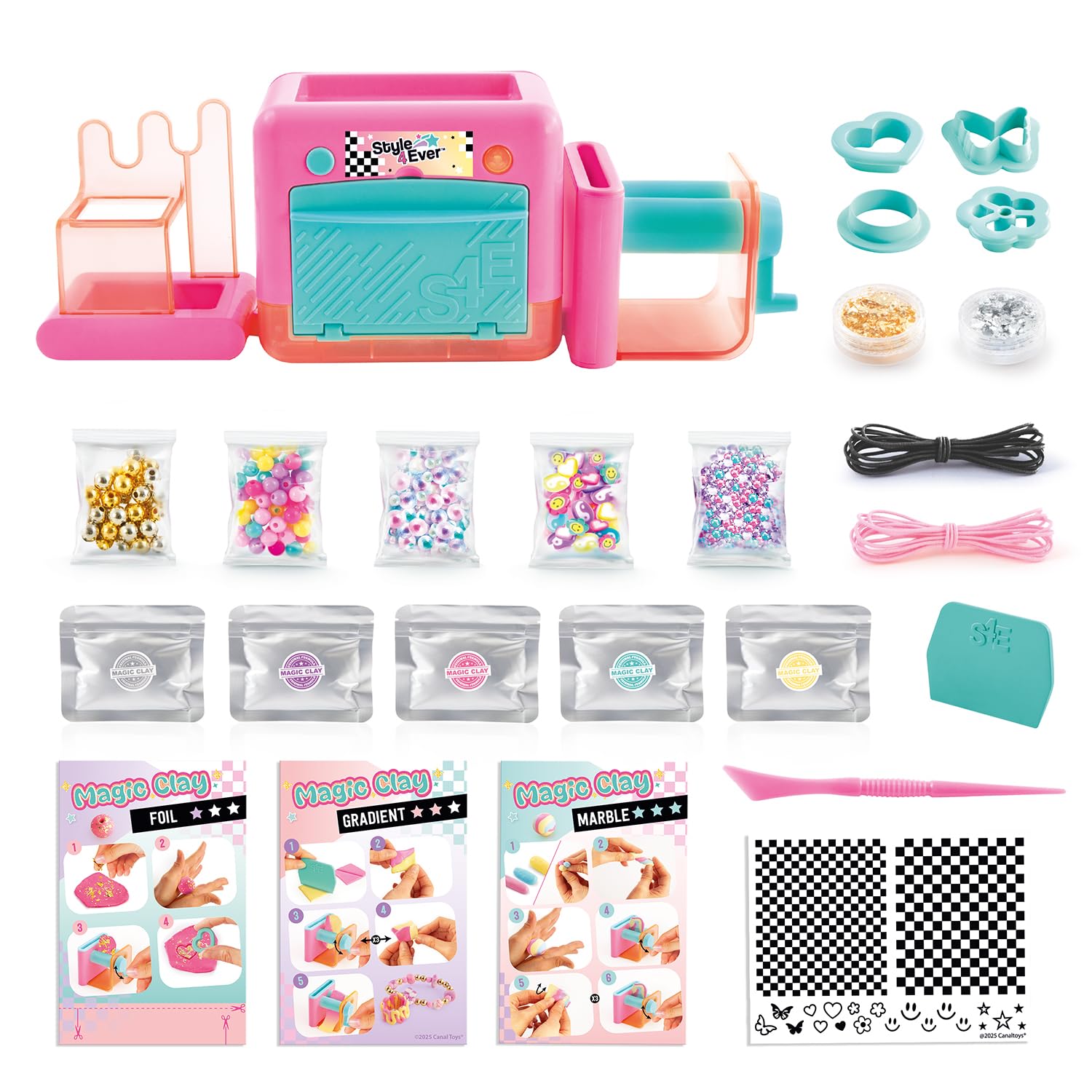 Canal Toys - Style 4 Ever - Fabrique à Bijoux Magic Clay - Réalise 20 Bijoux Unique & Innovant sans Cuisson - Idée Cadeau Enfant 8 Ans + - Jouet Enfant & Loisir Créatif - Tuto Inclus - OFG 333