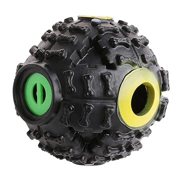 PSK PET MART Dogs Interactive Squeaky Giggle Quack Dog Toy Ball Pet Food Dispenser Dog Pet Products-Medium (Black)