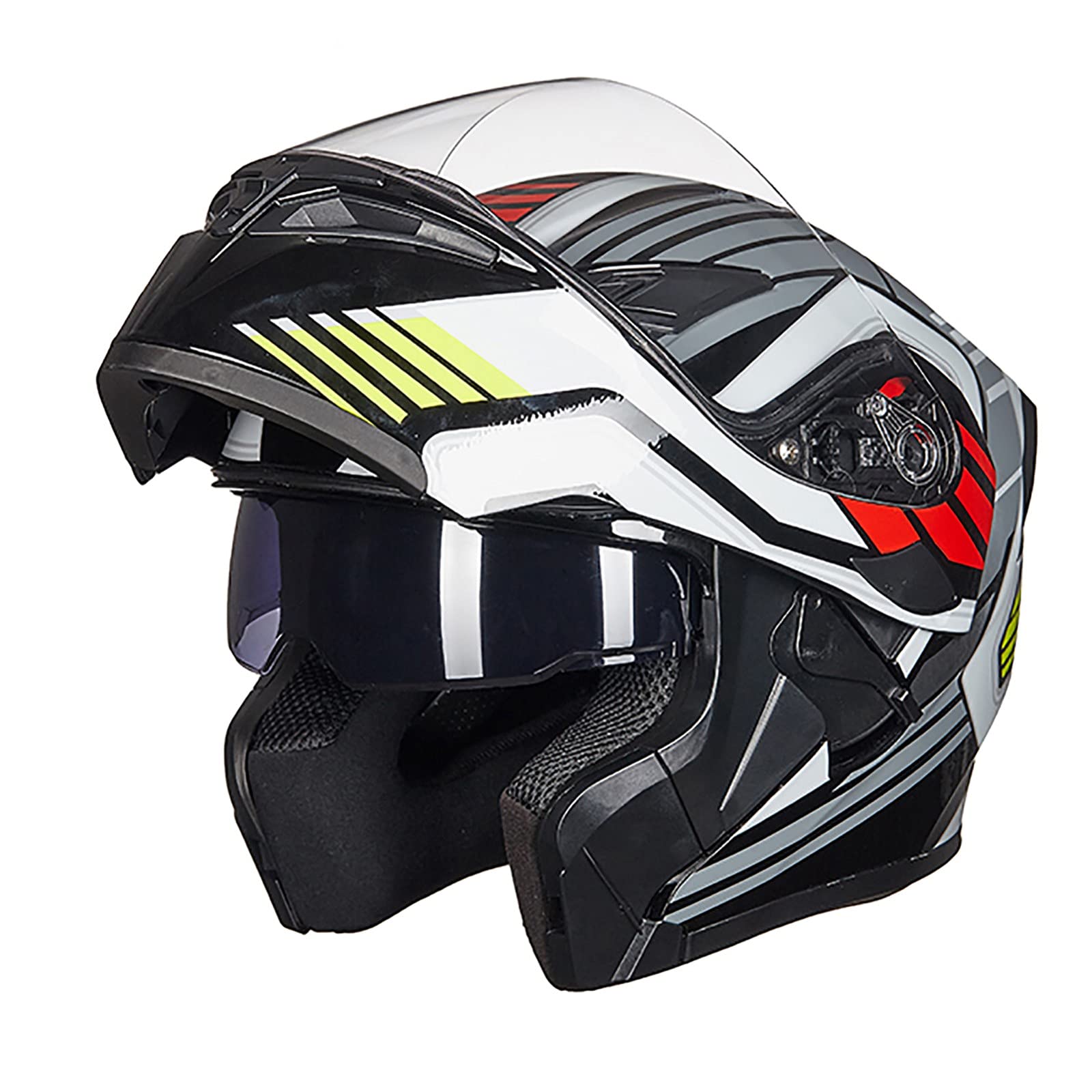 Casco Integral De Motocicleta Casco Modular De Motocicleta Casco De Viajero Para Adultos Con Lente Doble Lente Antivaho Transpirable 4 Estaciones Hombres/Mujeres Aprobado Por ECE D,XL