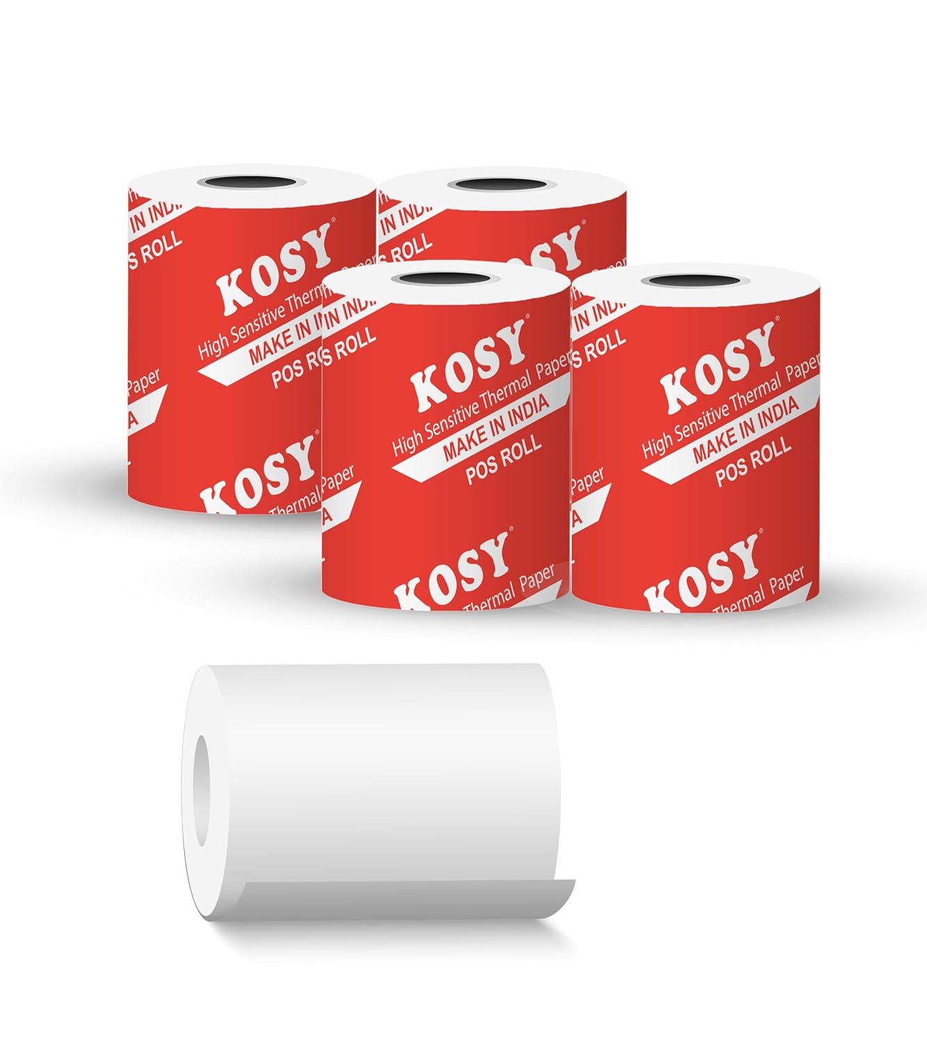 KOSY 80mm (3 Inch) BPA-Free Thermal Paper Rolls for POS Machine | Pack Of 4 | 3 Inch Receipt Paper Roll Compatible with Mini Thermal Printer & POS Machine, EDC Machine, Cash Register, ATM & More KOSY 80mm (3 Inch) BPA-Free Thermal Paper Rolls for POS Machine | Pack Of 4 | 3 Inch Receipt Paper Roll Compatible with Mini Thermal Printer & POS Machine, EDC Machine, Cash Register, ATM & More