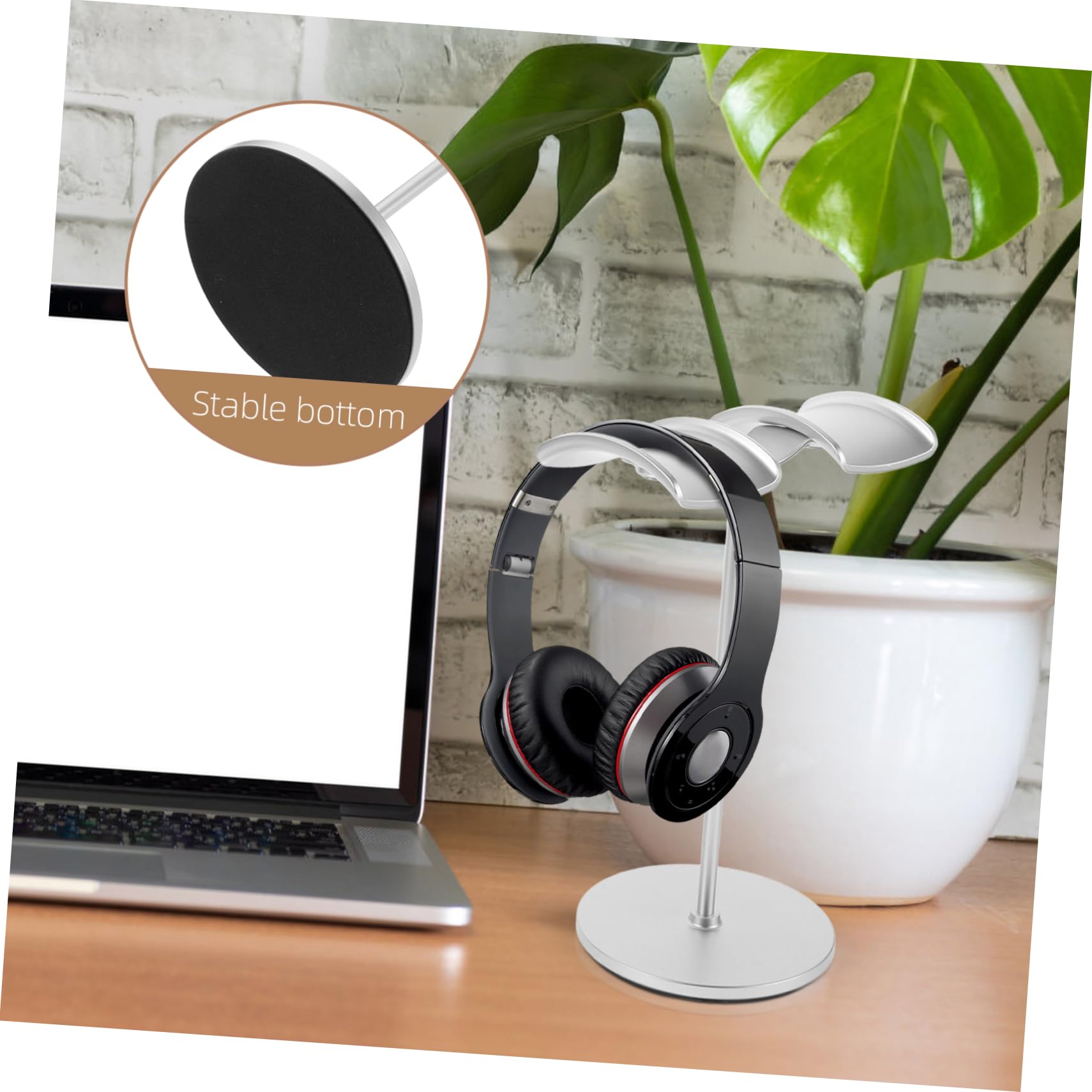 SHINEOFI 2piezas Soporte De Exhibición Para Auriculares De Escritorio Soporte Para Auriculares Estable Material De Aluminio Color Negro Para Estudio o Sala
