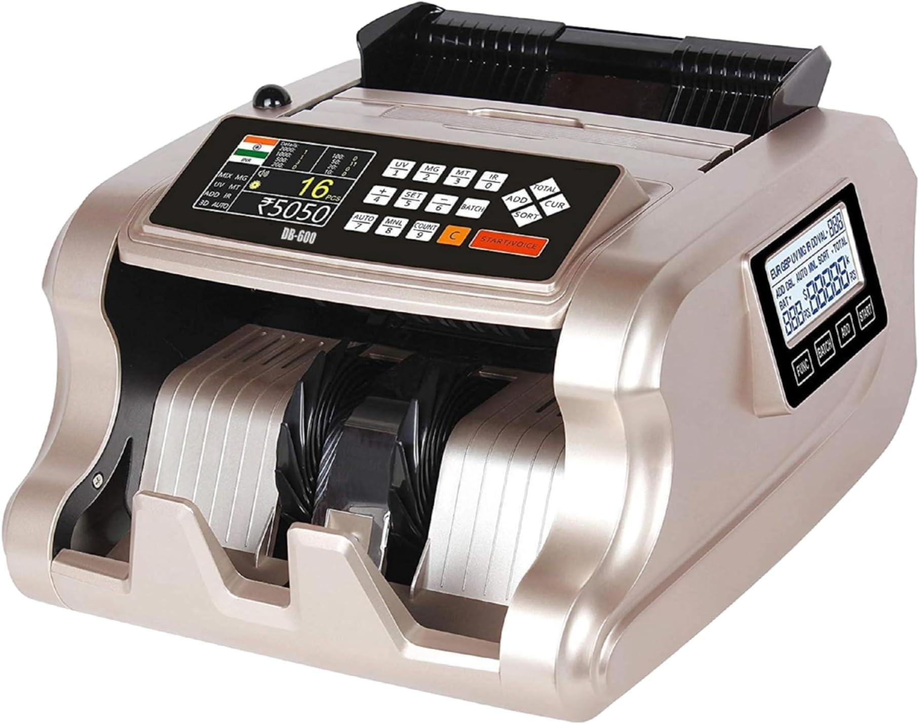 - 2026 New Automatic Mixed Note Value Counting Machine I DB-600 - Currency Counter with Fake Note Scan Detection I Compact, Portable & Heavy Duty I Dual Machine Display I Quick Cash Counting