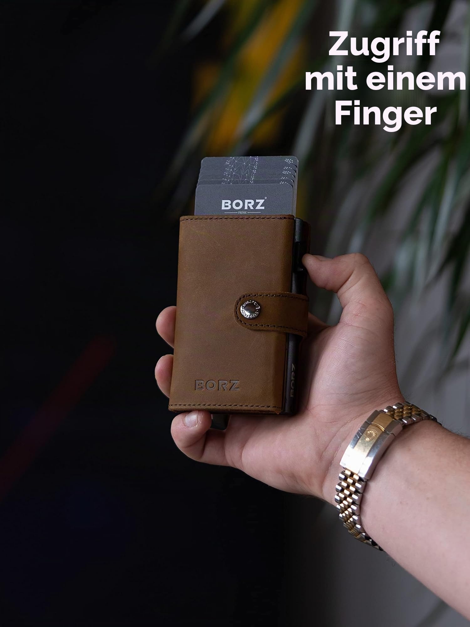 Slim Wallet mit Münzfach AirTag kompatibel I Kartenetui mit RFID Schutz I Mini Geldbörse Cardholder I Geldbeutel für Karten & Scheine aus echtem Leder für Herren & Damen