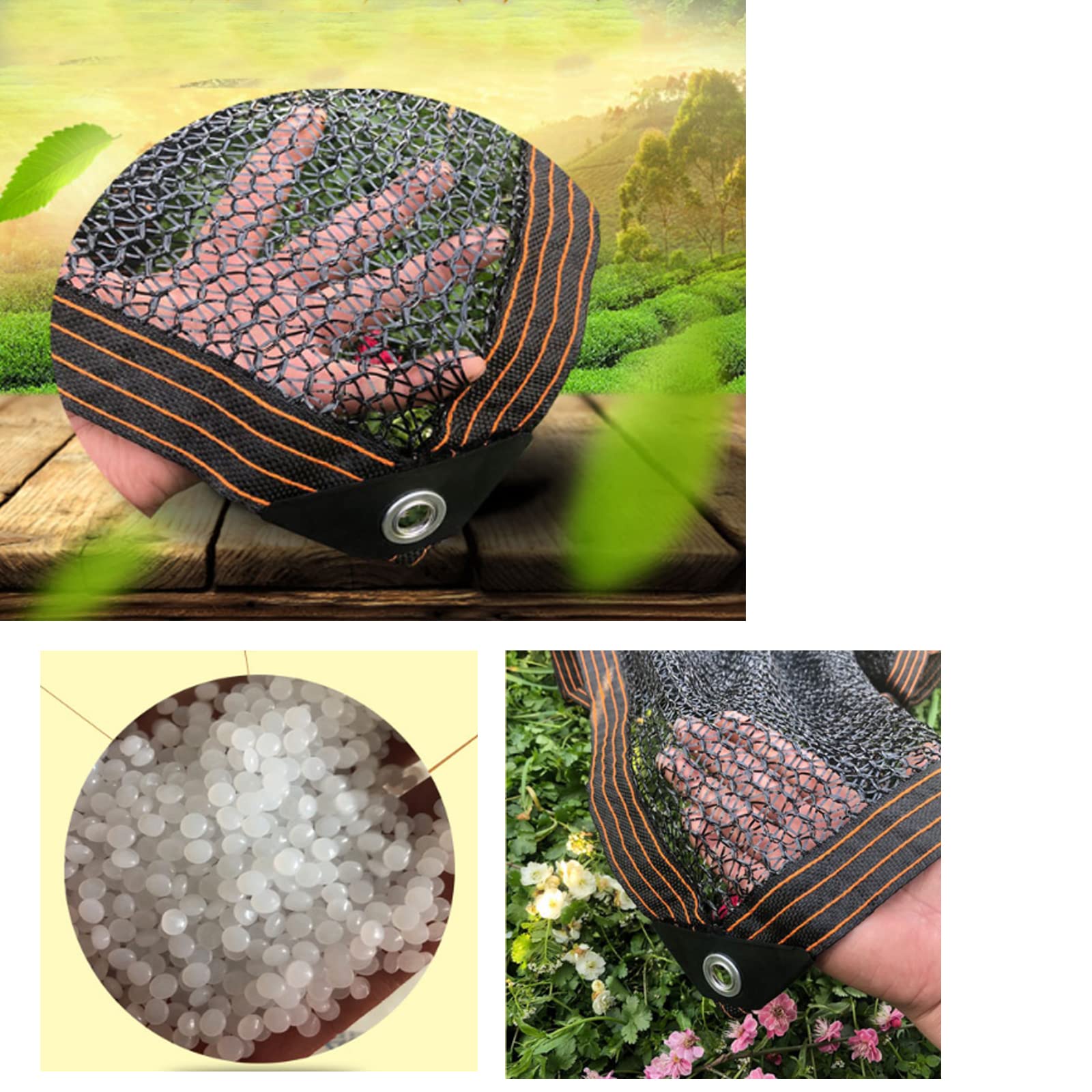 RICOLUS Red de Sombra de Jardín,Negro para Campana de Cultivo o Planta Malla Sombreo 4 Pines Malla Ocultacion Red de Sombra 45-50% para Jardinería Invernaderos (W10xL13m)