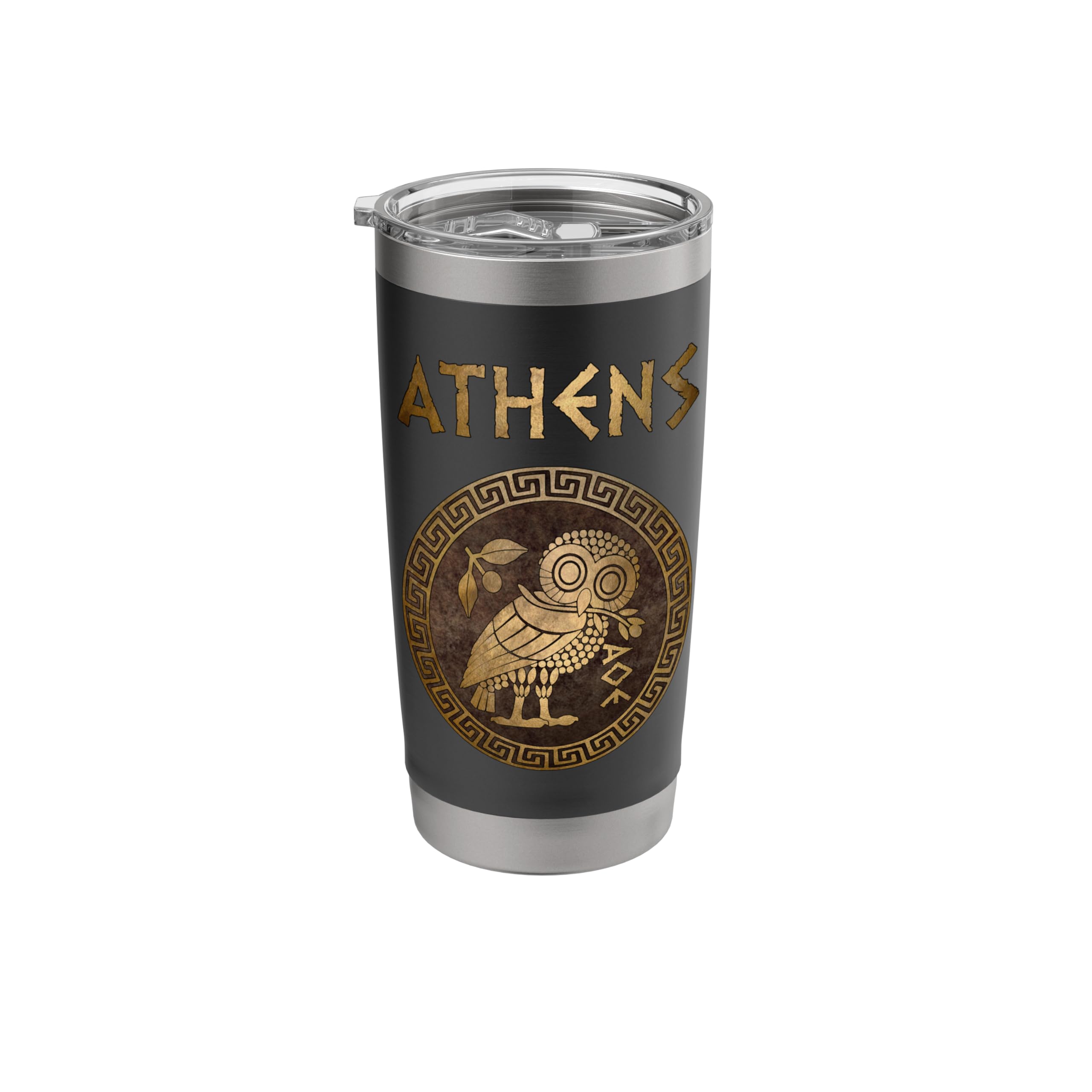 Athens Athenian Owl Symbol of Goddess Athena Stainless Steel Insulated Tumbler