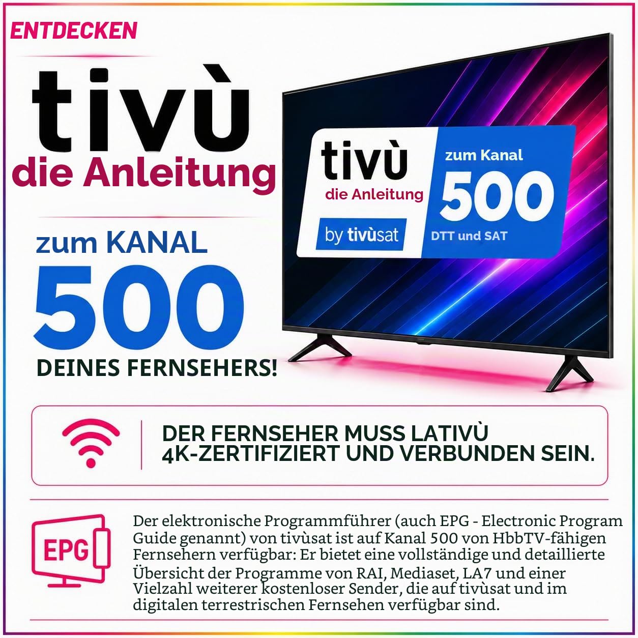 Digiquest CAM tivusat 4K Ultra HD Kanal-fähiges Gerät DAZN