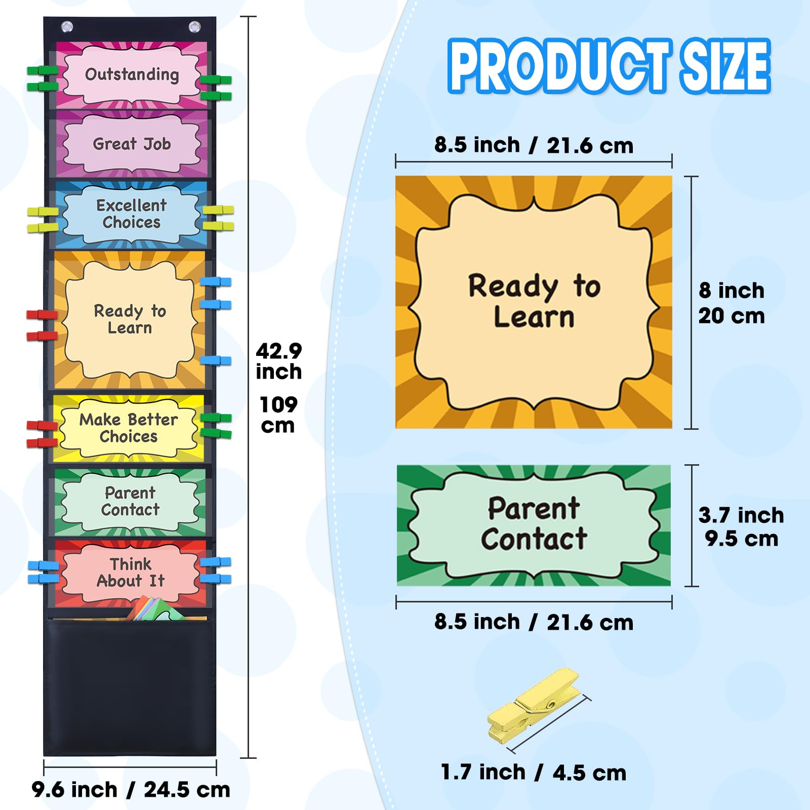 Snapklik.com : ZKOO Student Behavior Clip Chart For Classroom ...