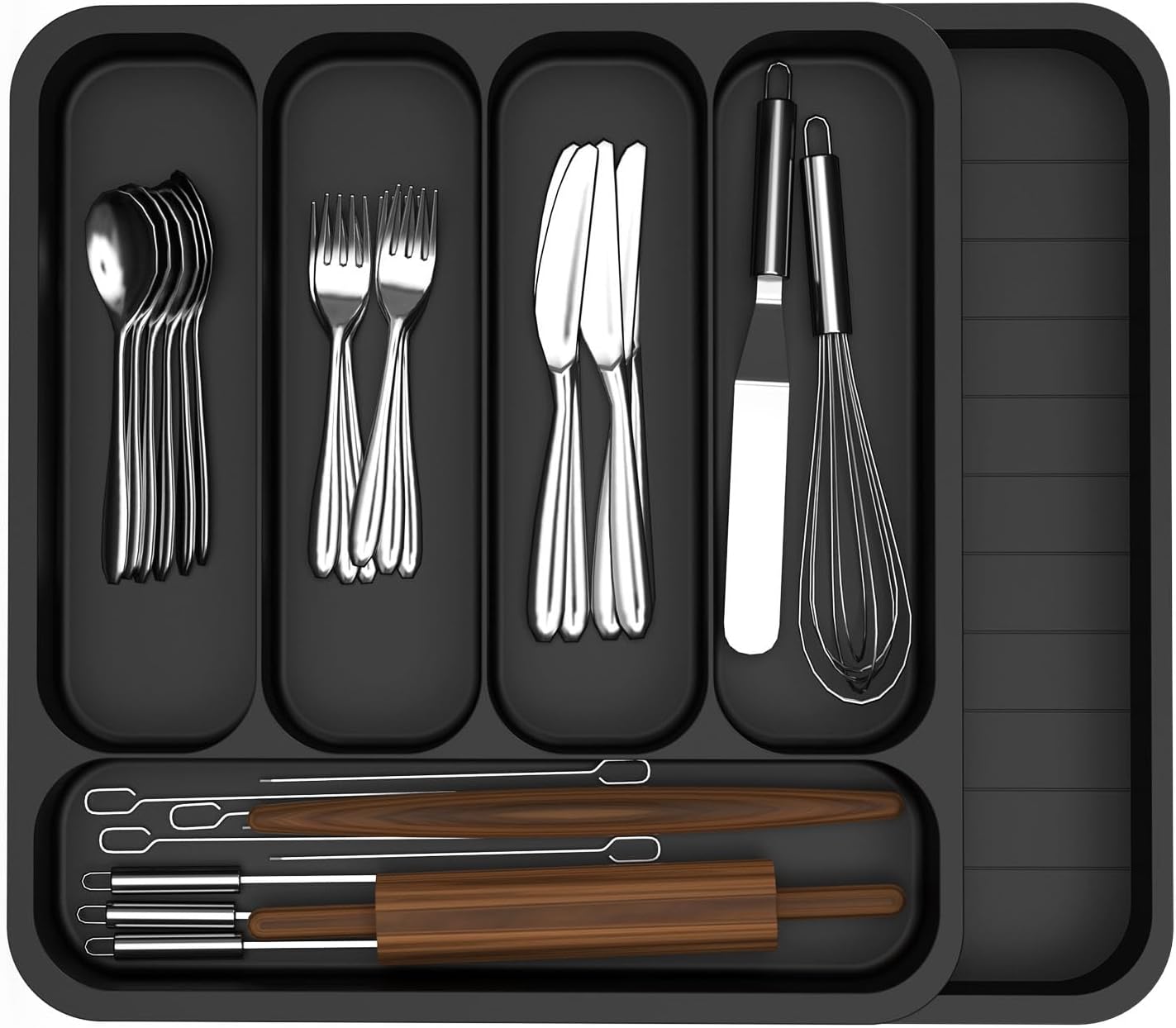 HUSAIHU Cutlery Drawer Organiser, Extendable Kitchen Drawer Organiser