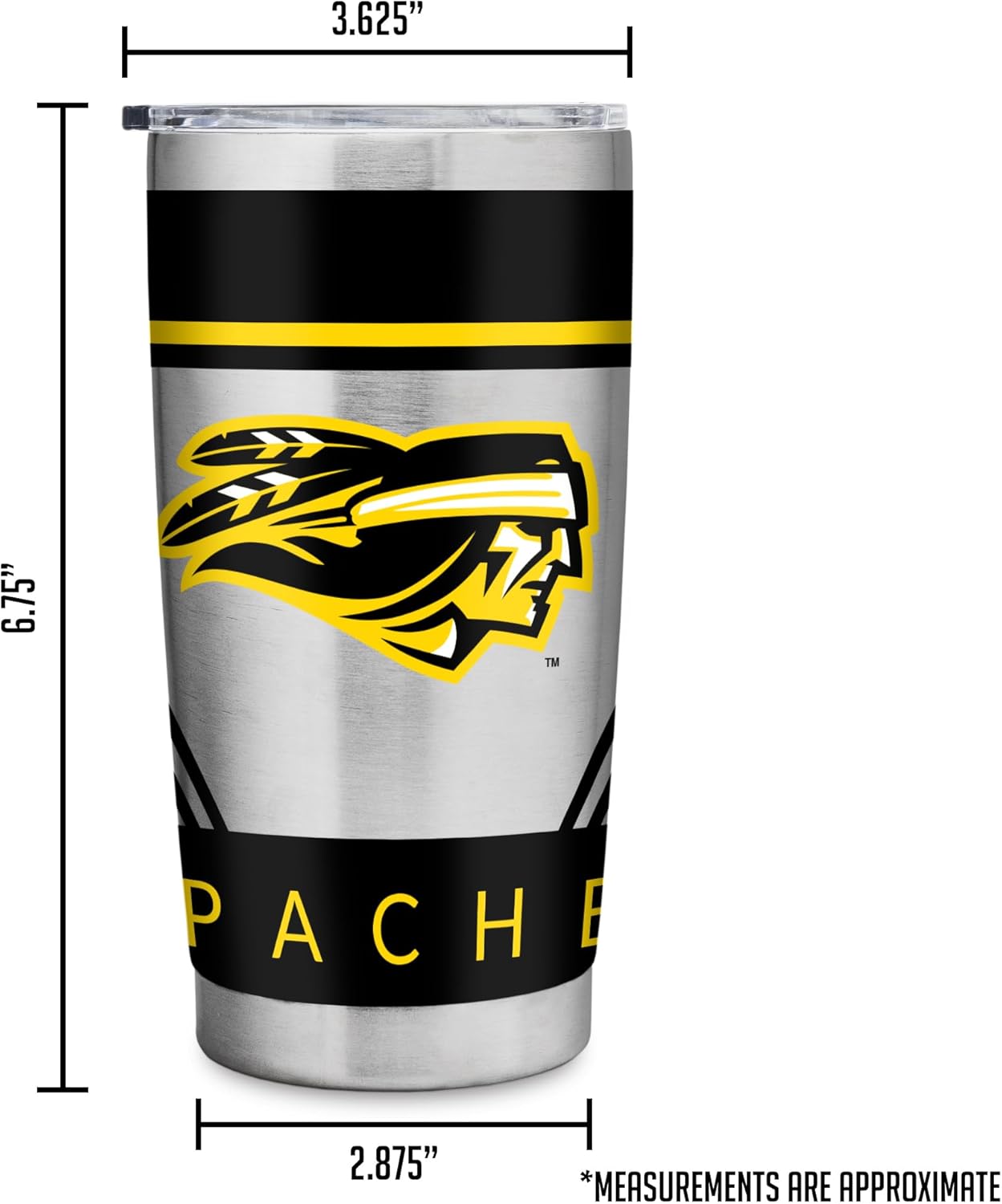 Rico Industries NCAA Tyler Junior Apaches Standard 20oz Stainless Steel Tumbler with Lid - Great For Coffee, Tea, Water or Cocktails - Image 6