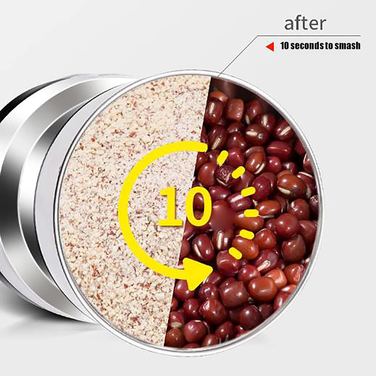 Moulin À Grains Électrique 300 G, Broyeur À Dosettes De Café, Mélangeur D'épices, Moulin À Épices À Grande Vitesse en Acier Inoxydable pour Moudre Les Grains, Les Racines