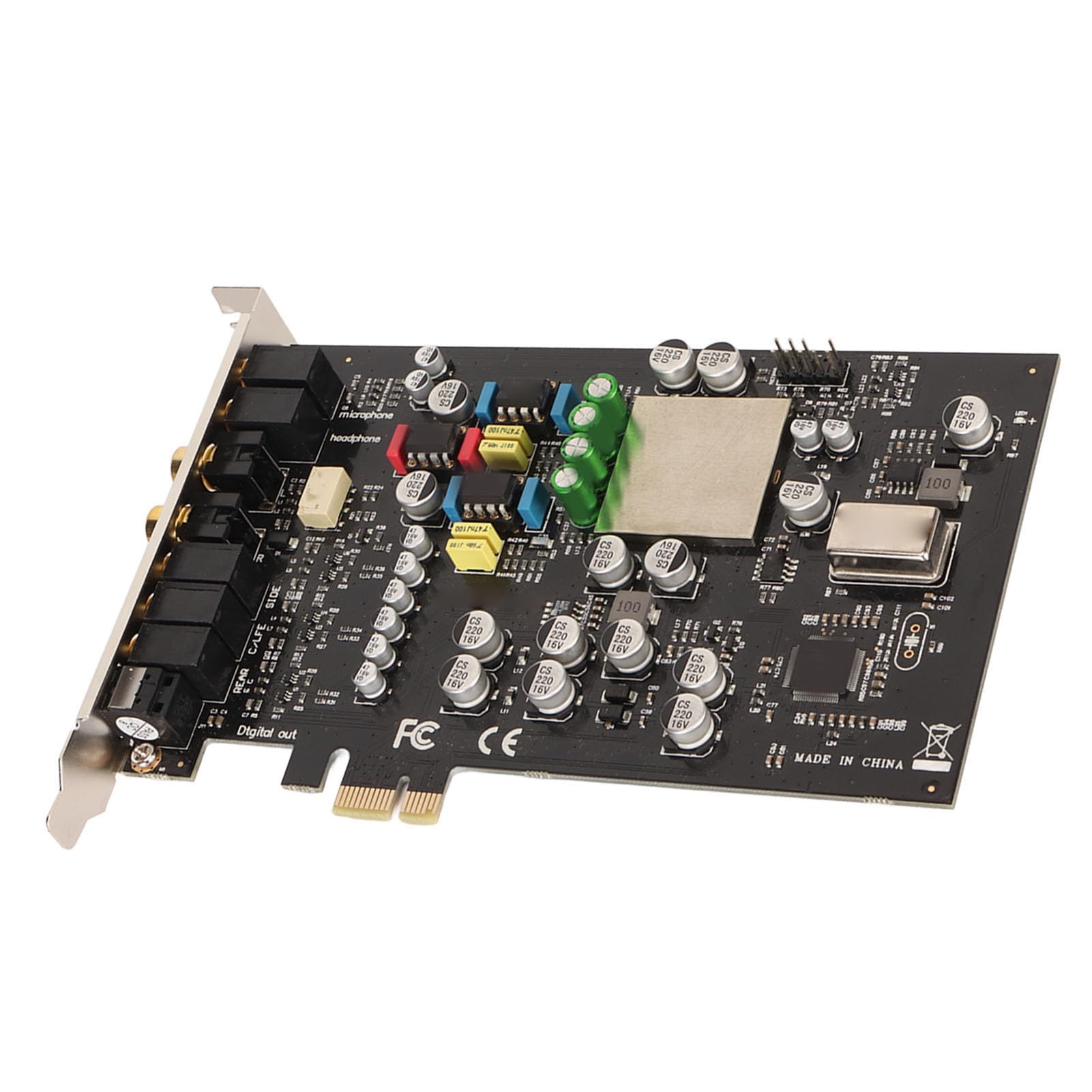 Interne Soundkarte, CM8828 CM9882A 7.1CH TCXO 24Bit 192kHz 100db SNR Soundkarte, PCI Express Adapter, Superior Sound 3D Stereo PCI e Audiokarte, für PC 7 8 10 XP Vista