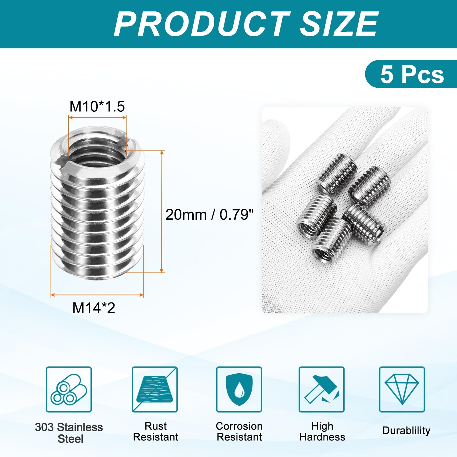 PATIKIL Thread Adapters Sleeve Reducing Nut - Image 2
