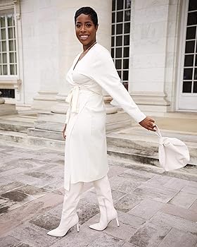 The Drop Women's Whisper White Wrap Dress by @highlowluxxe, 2X The Drop Women's Whisper White Wrap Dress by @highlowluxxe, 2X