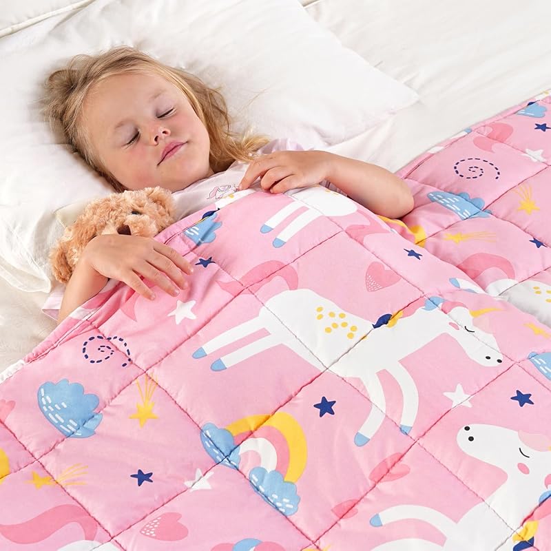 Manta refrescante con peso de 5 libras, mantas pesadas transpirables, 36 "x 48" | Suave, transpirable y certificado OEKO-TEX; Comodidad suave como un abrazo; 7 capas para una distribución uniforme del peso; Lavable en la lavadora
