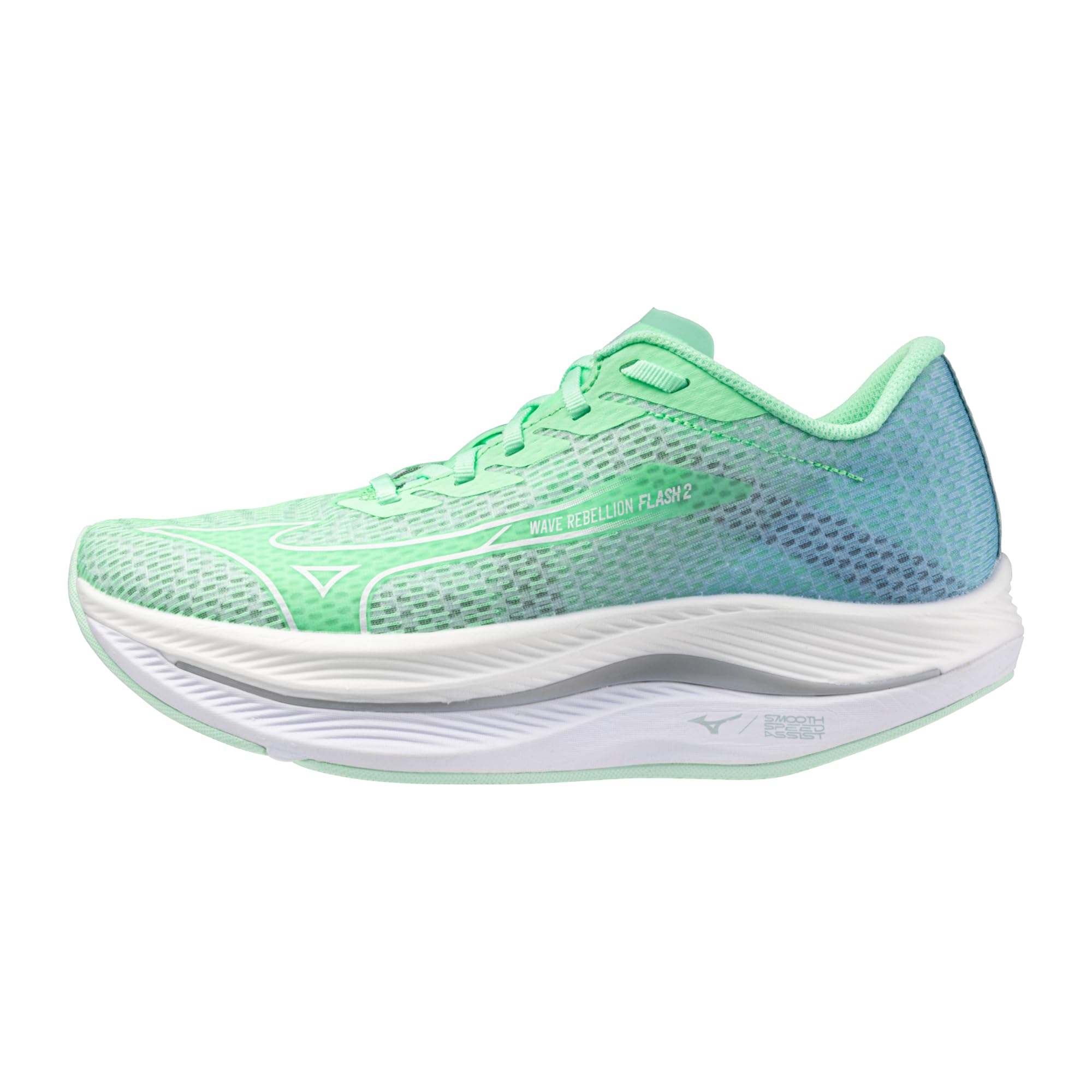 Mizuno Women's Wave Rebellion Flash 2 Running Shoe, Neo Mint