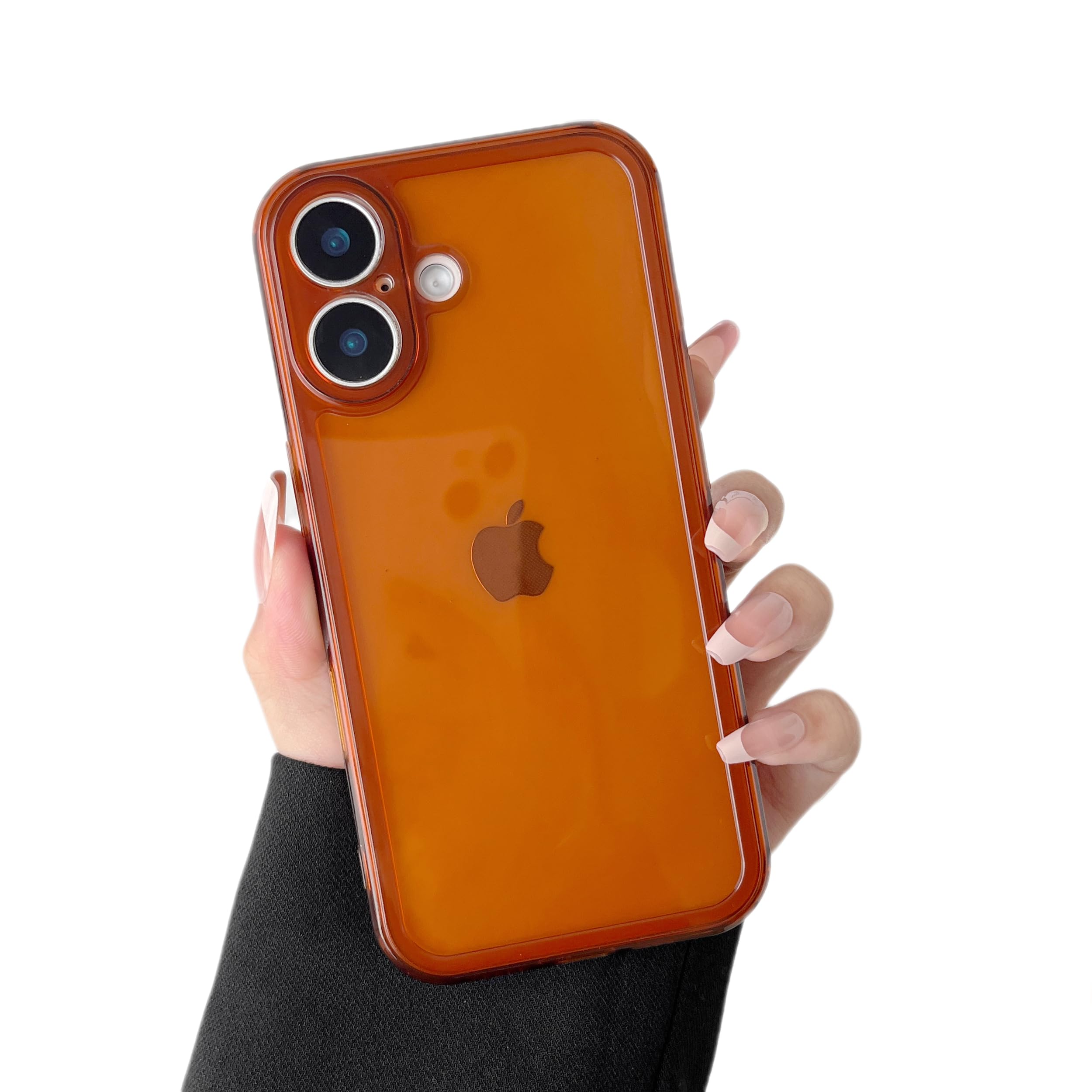 ZTOFERA Case for iPhone 16 Plus 6.7 inch,Clear Soft Silicone Bumper Protective Retro Color Transparent Shockproof Phone Case - Brown