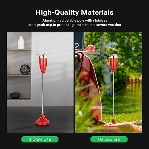 Miniatura 10 de VIVOSUN Cenicero de pie para el suelo, cenicero al aire libre con tapa de acero inoxidable, altura ajustable de 21.5 a 35 pulgadas para el hogar,