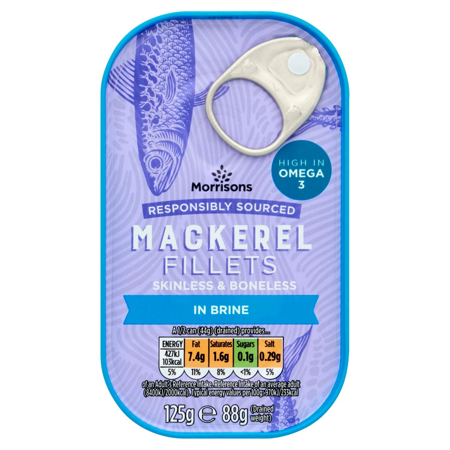 Morrisons Mackerel Fillets in Brine 125g