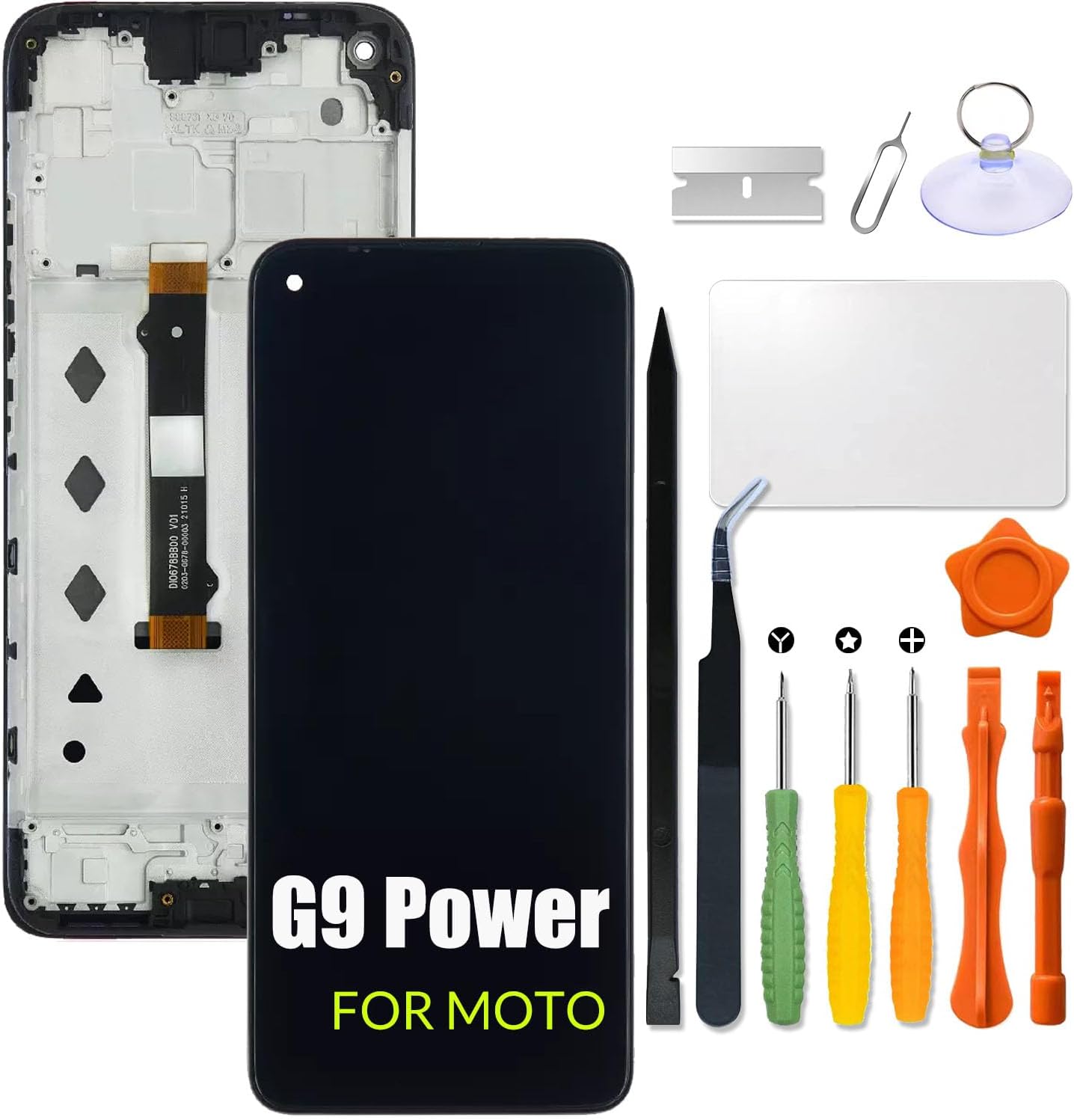 Replacement for Motorola Moto G9 Power LCD Screen with Frame for Moto XT2091-3 XT2091-4 LCD Display Touch Screen Digitizer Assembly with Repair kit