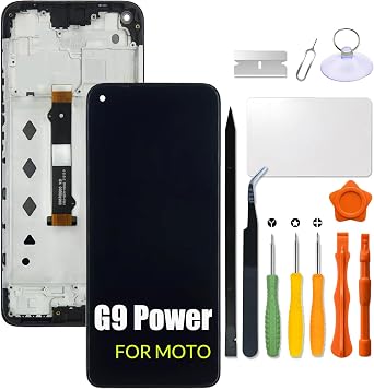 Replacement for Motorola Moto G9 Power LCD Screen with Frame for Moto XT2091-3 XT2091-4 LCD Display Touch Screen Digitizer Assembly with Repair kit