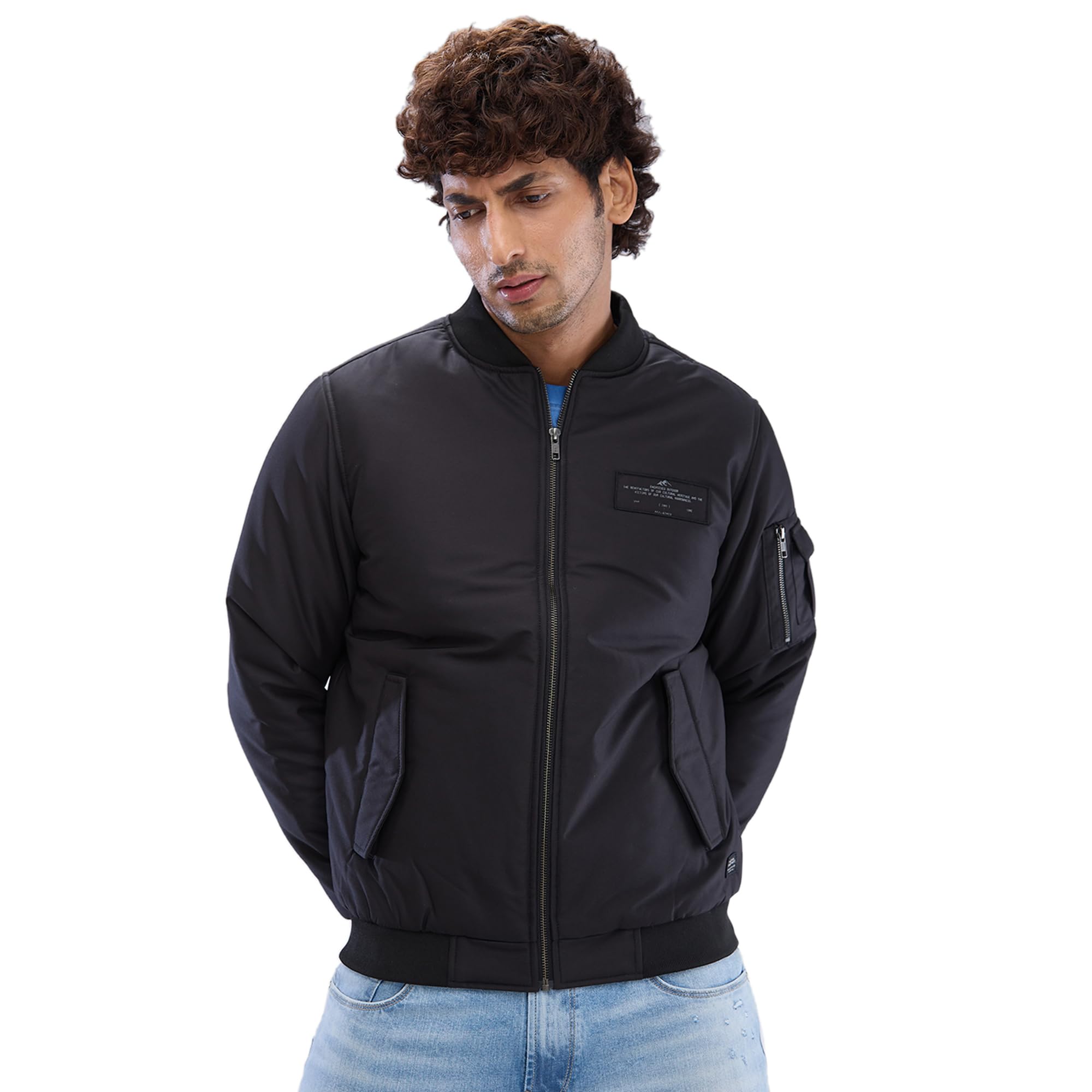 Spykar Polyester Full Sleeve Regular Fit Khaki Jackets For Men in khaki