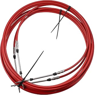 Motoforti 2pcs 20ft 6 Meter 236 Inch Marine Type 3300 / 33C Throttle Shift Remote Control Box Cable for Yamaha Outboard Engine Boat Motor Steering System Red