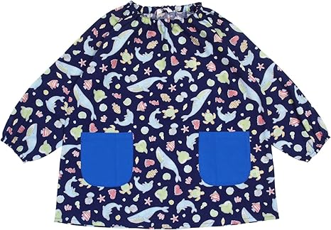 Amazon Co Jp Nishiki ニシキ キッズスモック 男の子 子供用 綿100 肌に優しい 長袖 ポケット付き 幼稚園 保育園 遊び着 キッズエプロン 100cm 110cm 1cm 130cm ファッション