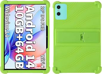 Case for Teclast P30/P30T Android 14 Tablets, 10 Inch Tablet 2024- Soft Silicone Shock Proof Lightweight Stand Rubber Shell Protective Cover,Kids Friendly Soft Silicone Adjustable Stand Cover,Green