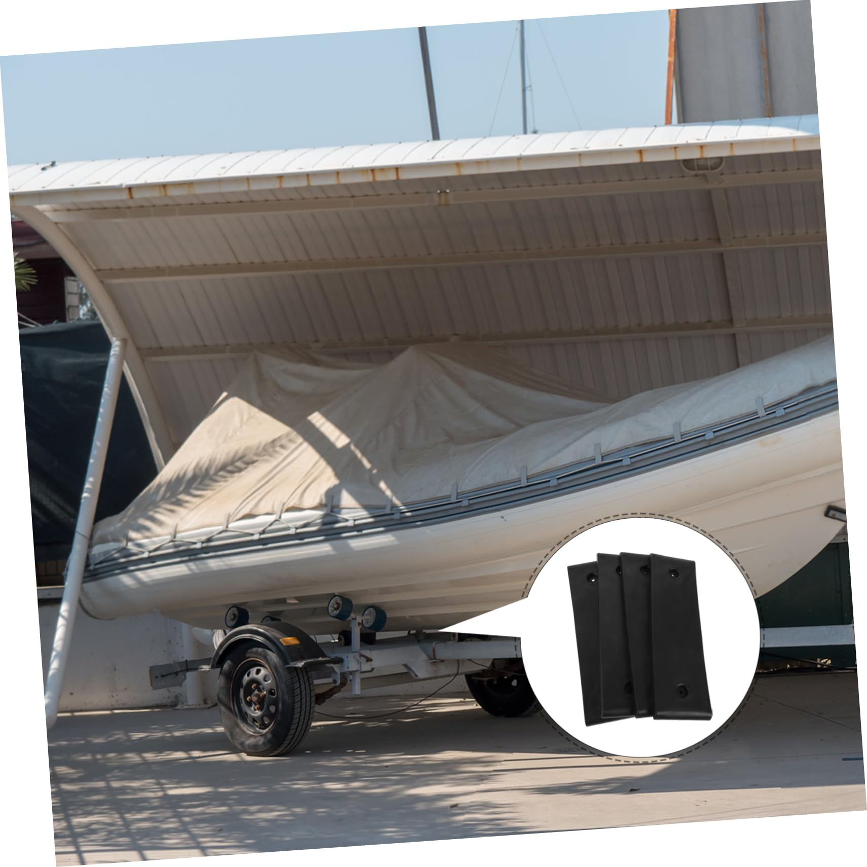 BESPORTBLE Scivoli per Rimorchio Barca 10 Pezzi in ABS Nero Design a Doppio Strato, Salvaspazio e Facile da Installare per Accessori Barca e Stabilità Marina