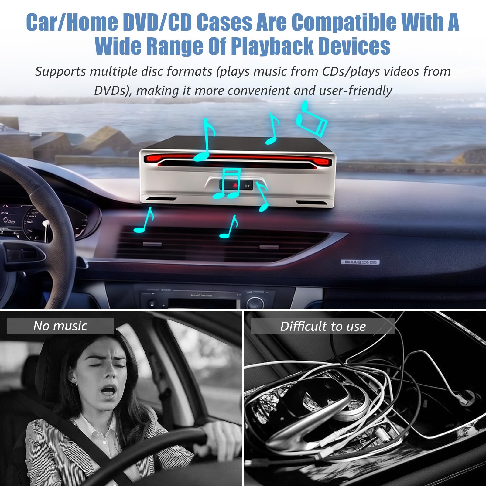 Lettore CD per auto, lettore CD/DVD universale con porta USB | telecomando, lettore esterno per laptop, PC