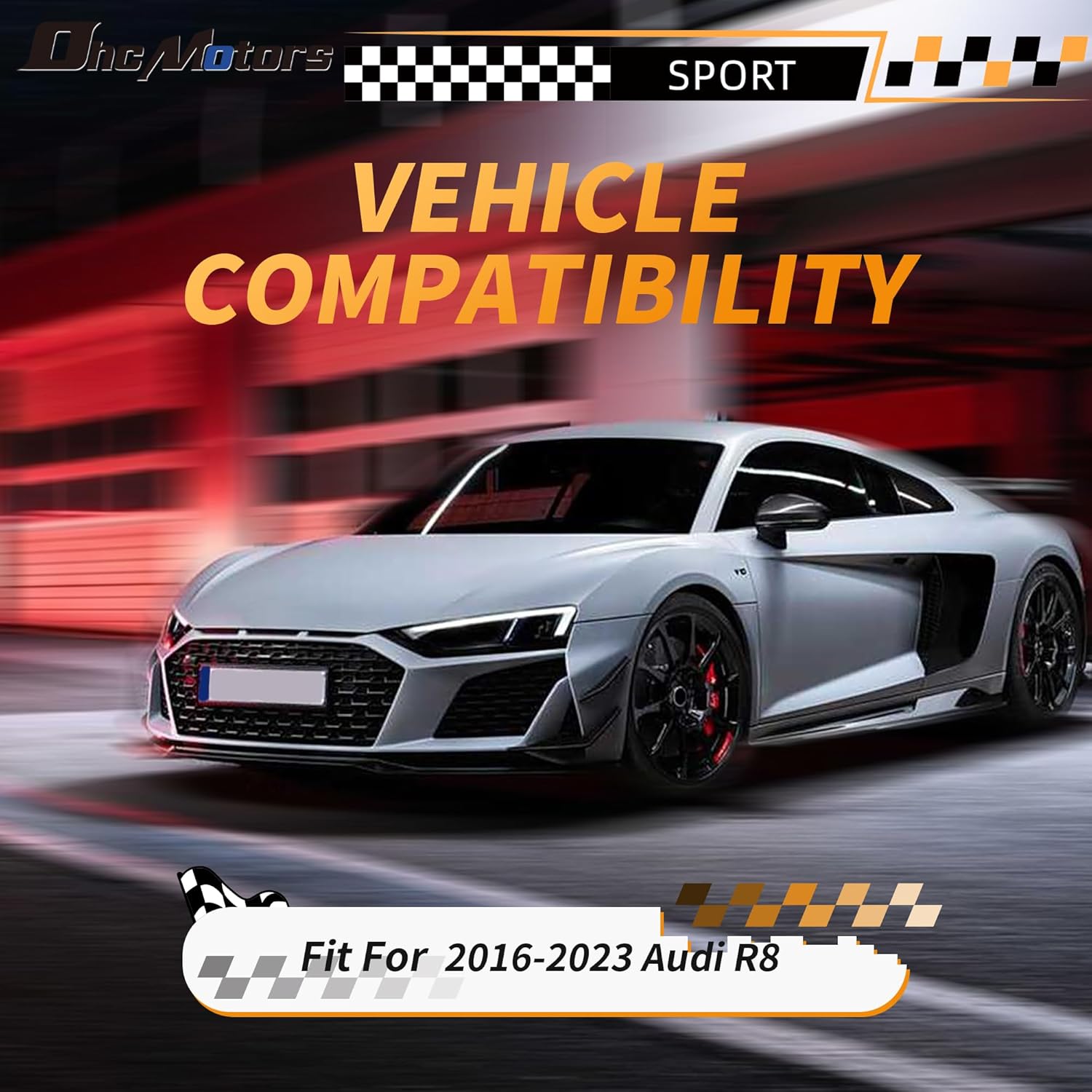 Real Carbon Fiber Steering Wheel for Audi R8 2016-2022 for Audi TT 15-19 TTS 16-19 TT RS 2017 Perforated Leather with 20 LED Shift Indicator Grip and Hand-Stitched D-shaped Steering Wheel
