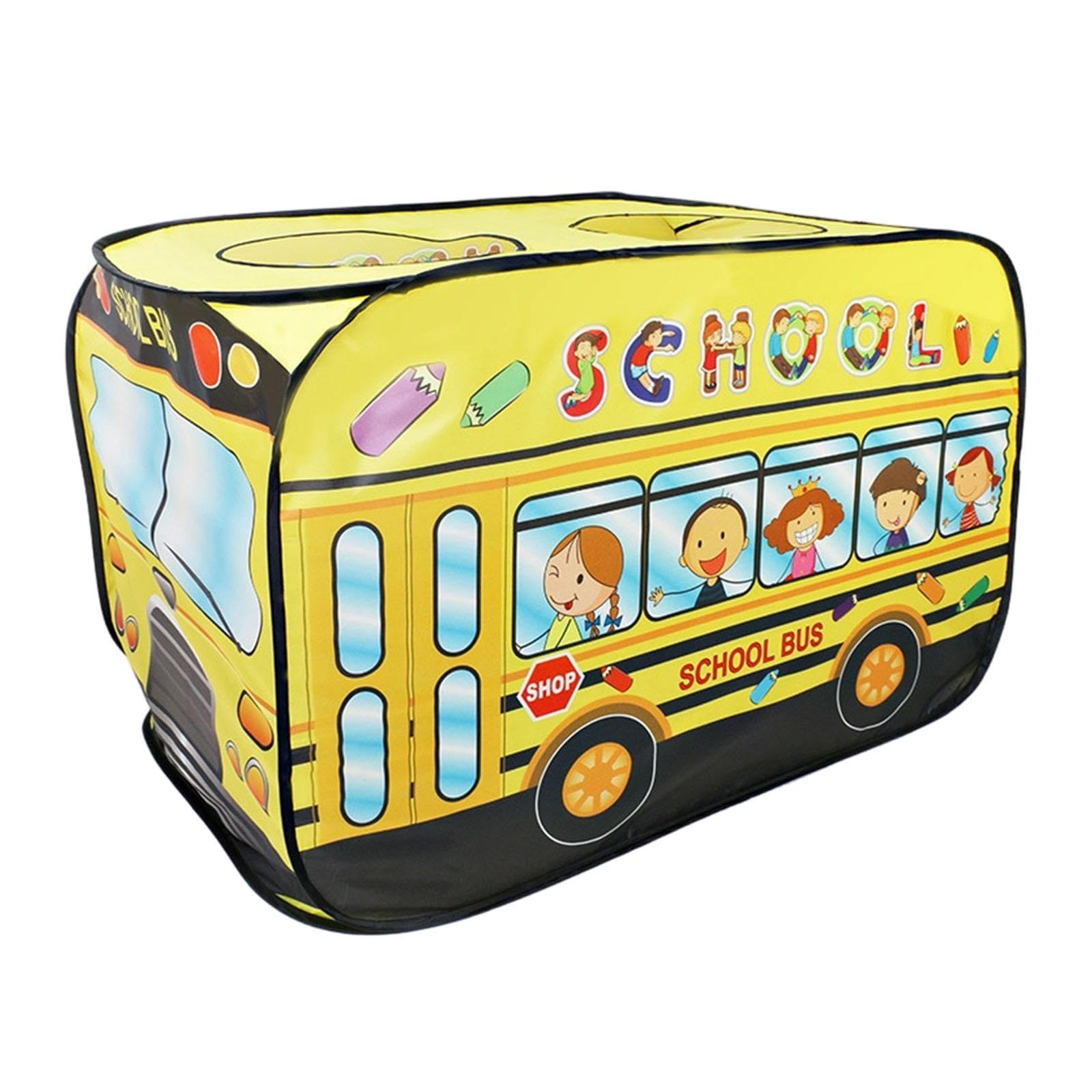 Colcolo Play Tent for Kids Indoor Outdoor Tent Pretend Play Role Playing Folding Creative Playhouse Toy for Camping Playground Kids, School bus