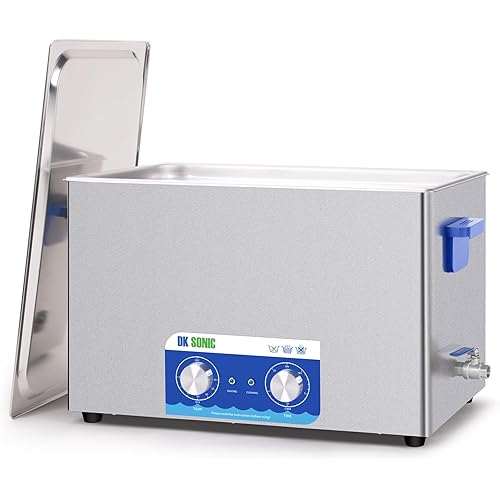 DK SONIC Ultrasonic Cleaner,30L 600W Sonic Cleaner with Heater&Mechanical Timer,Ultrasonic Carburetor Cleaner for Cleaning Gun,Engine,Carburetors,Chains(Include Basket)